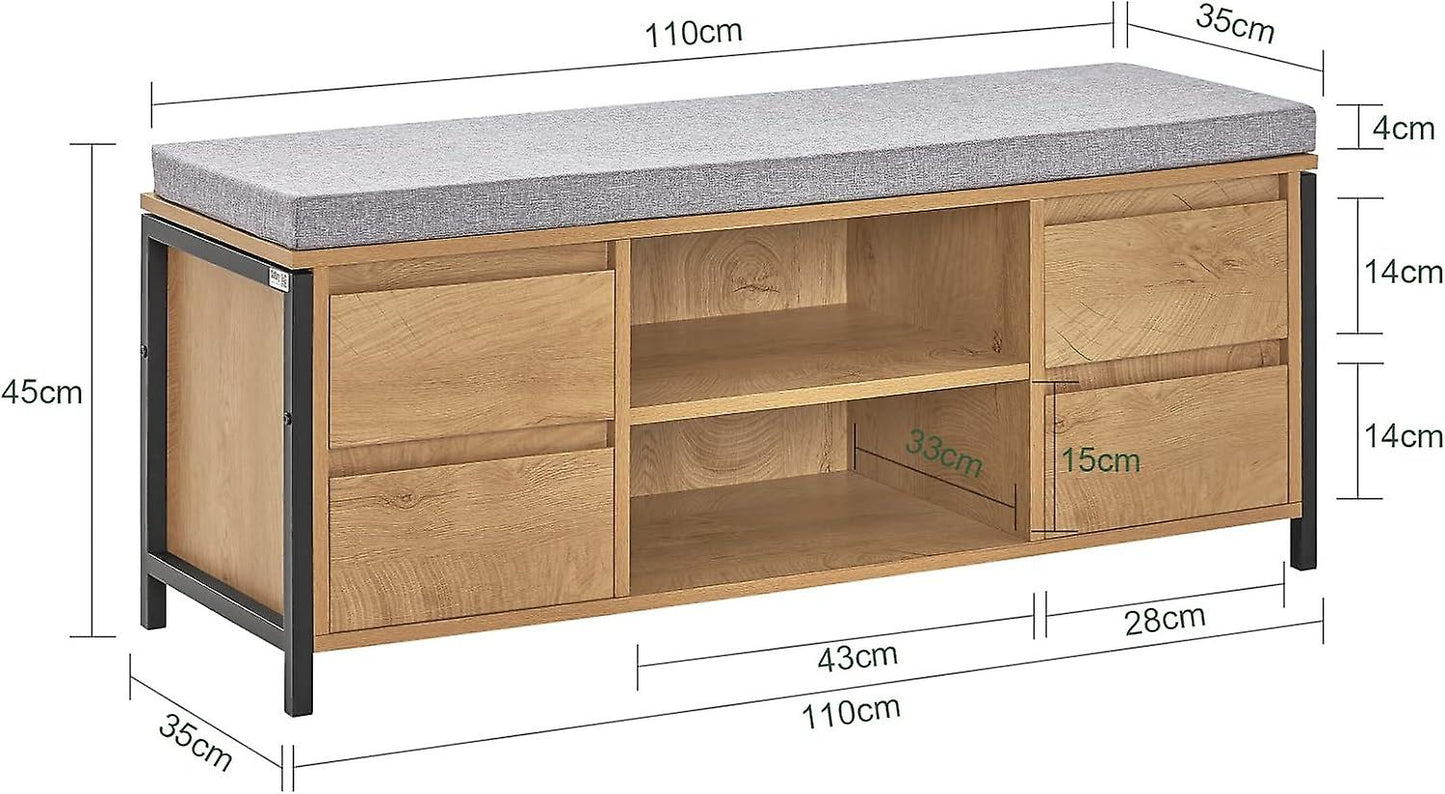 SoBuy Meuble à chaussures - FSR149-N - Panneau de particules et MDF - Max. 150kg. - 110x35x45cm - Marron