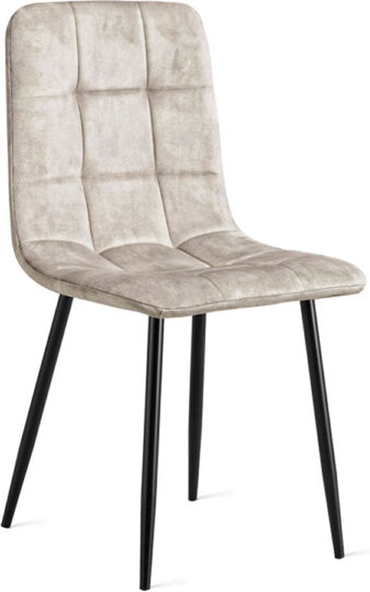 Refurna - Chaise de salle à manger en velours Yerevan - Taupe - Lot de 2