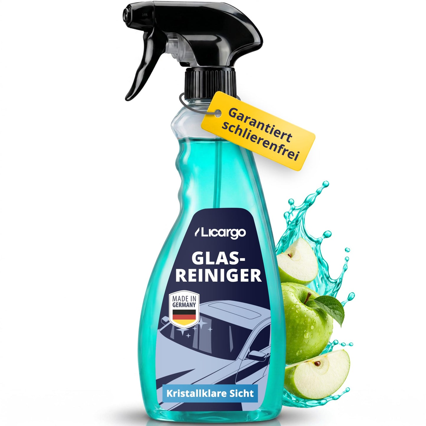 Licargo Nettoyant pour vitres de voiture 750 ml - Nettoyant pour vitres intérieures et extérieures - Ne laisse pas de traces - Fabriqué en Allemagne