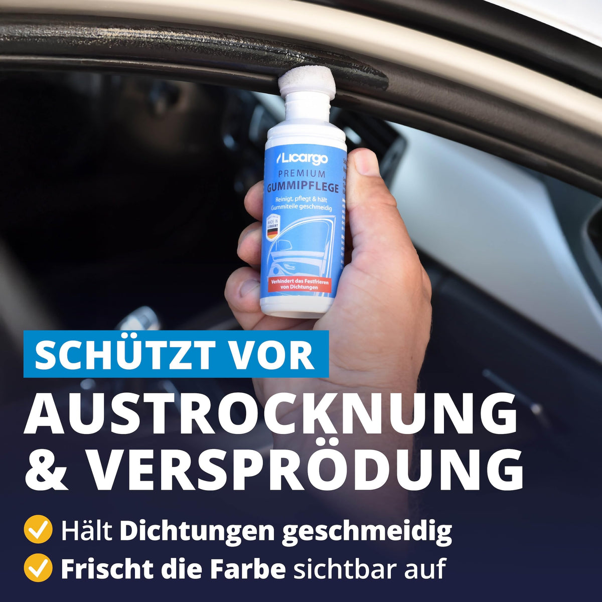 Stylo d'entretien pour caoutchouc Licargo 75 ml - Entretien du caoutchouc des joints de voiture - Pour les joints de portes et de vitres