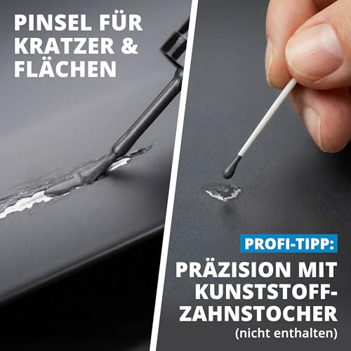 Stylo de retouche Licargo - gris anthracite mat RAL 7016 - peinture de retouche pour voiture, jantes et métal - avec pinceau de précision