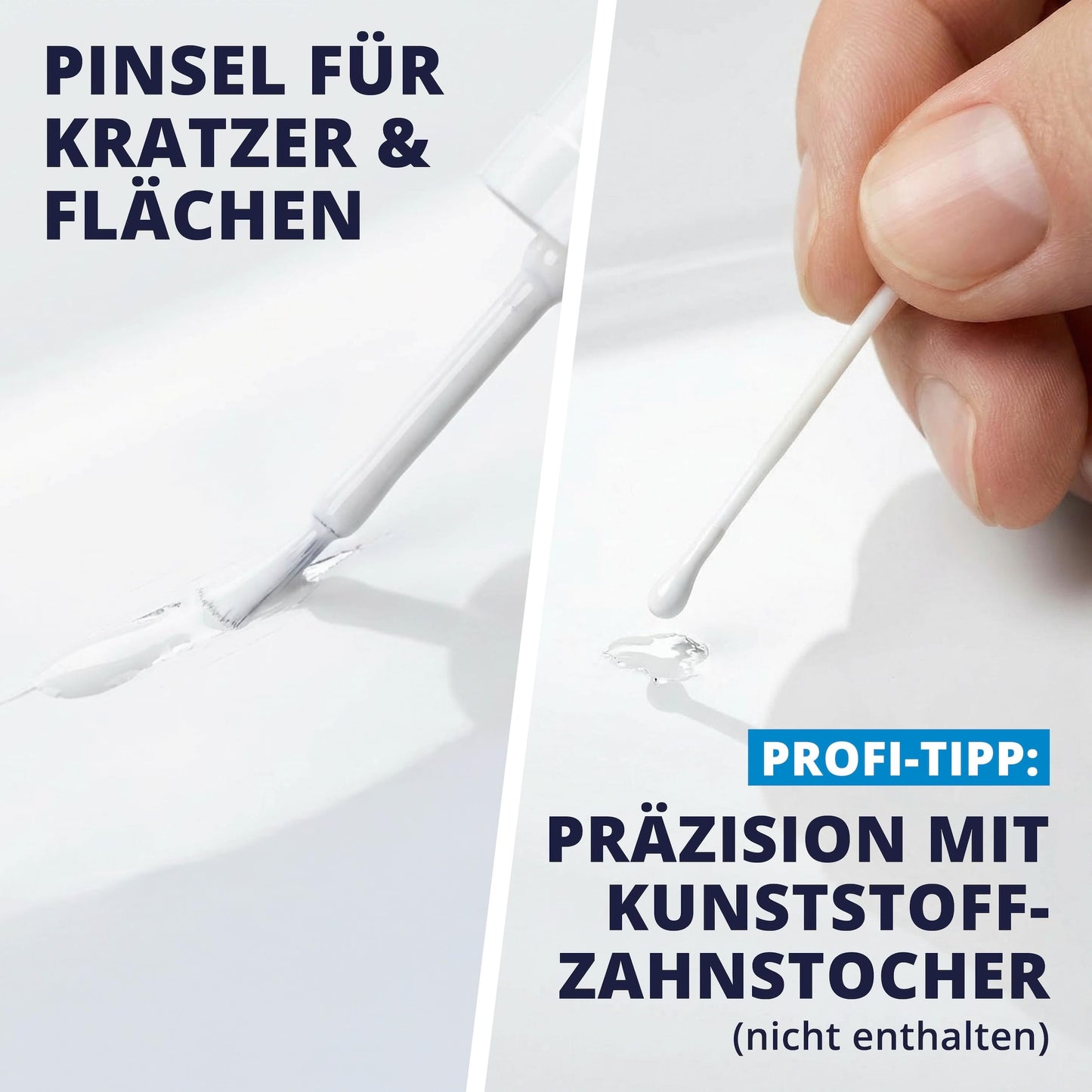 LICARGO stylo de retouche pour voiture - blanc brillant - avec pinceau de précision - couvrance élevée