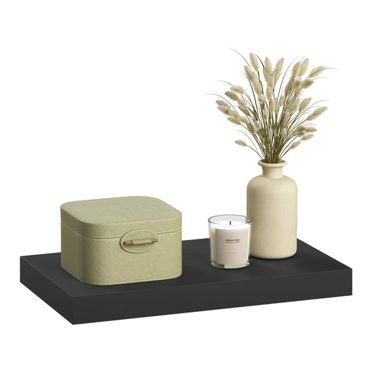 eSituro SWS0260 étagère murale flottante - étagère murale - MDF noir mat - 40 x 23 x 3,8 cm - capacité de charge 10 kg