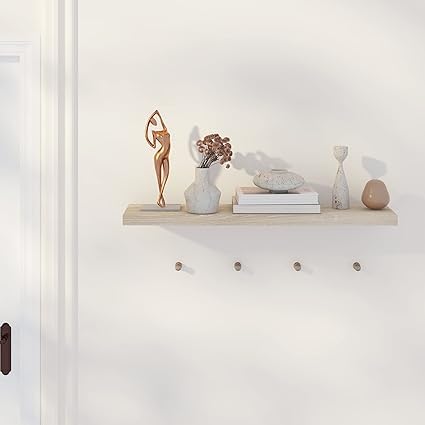 EUGAD 0046QJ Etagère murale flottante - 80 cm - Chêne Sonoma - MDF - max 10 kg