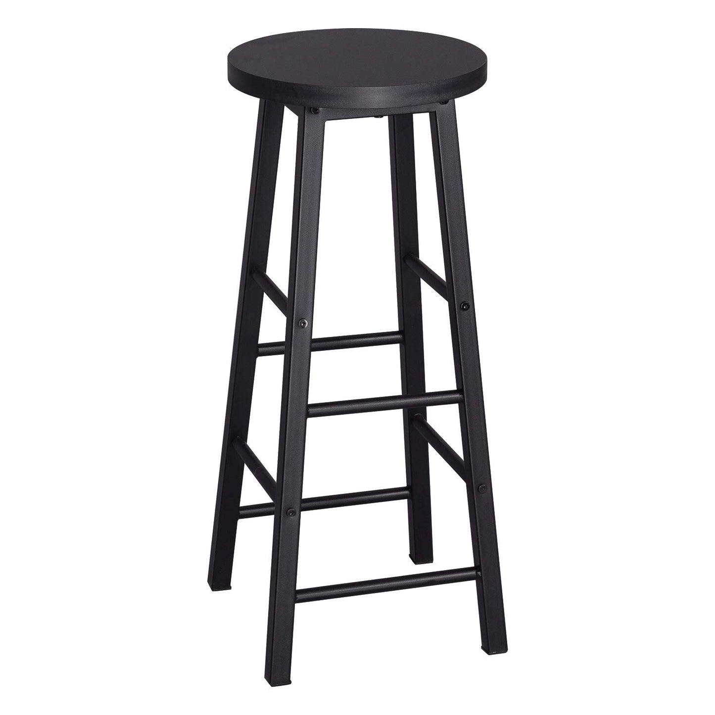 WOLTU BH130sz-2 - Lot de 2 tabourets de bar - Noir - Hauteur d'assise 71 cm avec repose-pieds