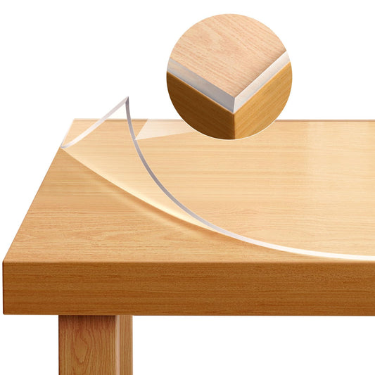 WOLTU film transparent pour table - PVC protecteur de table 2 mm - bord biseauté 45 degrés - 90 x 140 cm