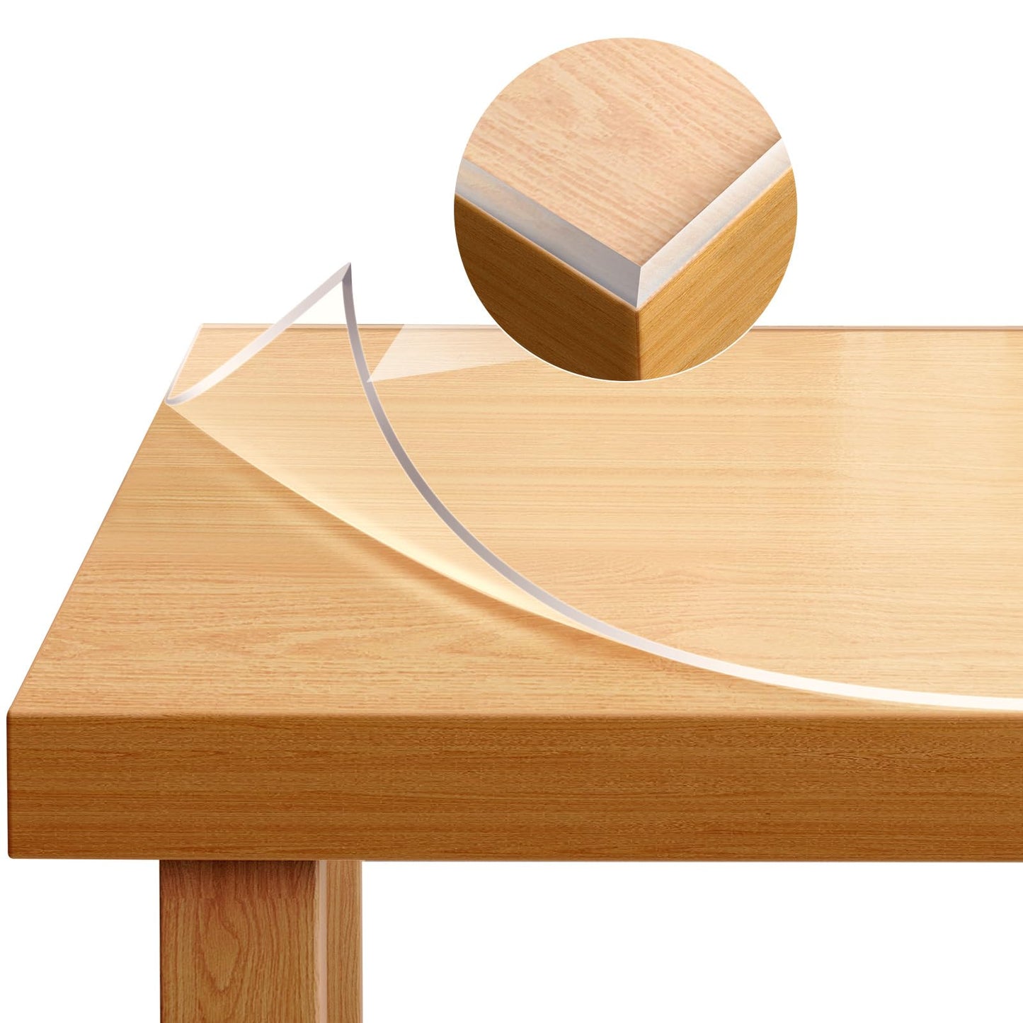 WOLTU film transparent de protection de table - nappe PVC 2 mm - 90 x 160 cm - bord biseauté