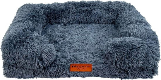 By Cee Cee Panier orthopédique pour chien - Coussin orthopédique pour chien - Royal Collection Dog Bed - Fluffy - Dark Grey - M - 80x55x17