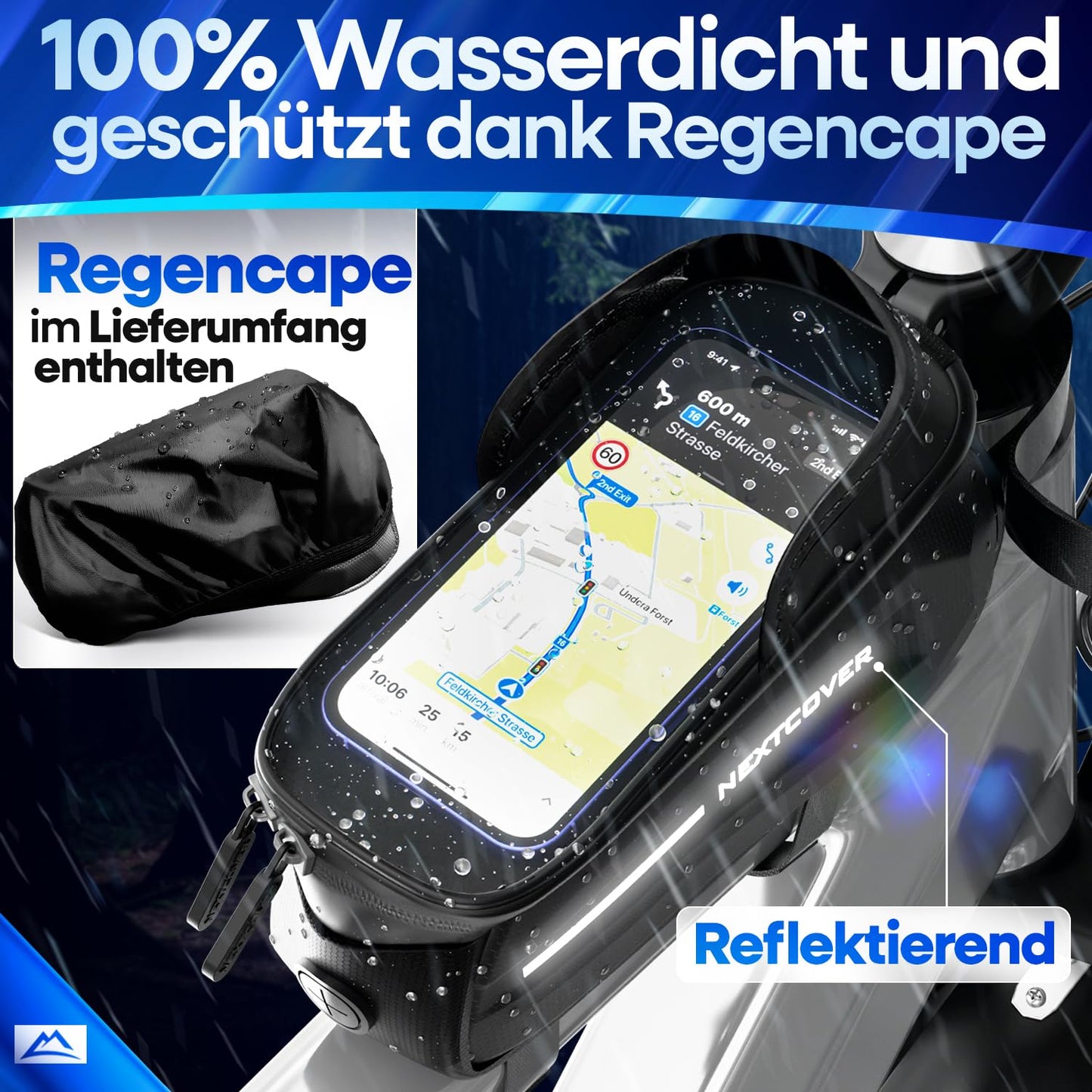 Nextcover® sacoche de cadre vélo - Poche téléphone avec écran tactile - Etanche