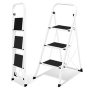 Escabeau Eugad - 3 marches - Charge max. 150 kg - 46 x 65 x 104 cm - Noir / Blanc