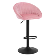 Tabouret de bar WOLTU BH428rs-1 - hauteur réglable et pivotant - velours rose - avec dossier - max. 150 kg
