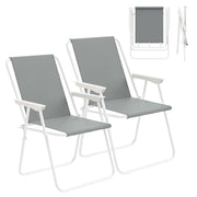 Lot de 2 chaises de camping WOLTU - chaises pliantes légères - tissu Oxford 600D - noir et gris foncé - charge max. 100 kg