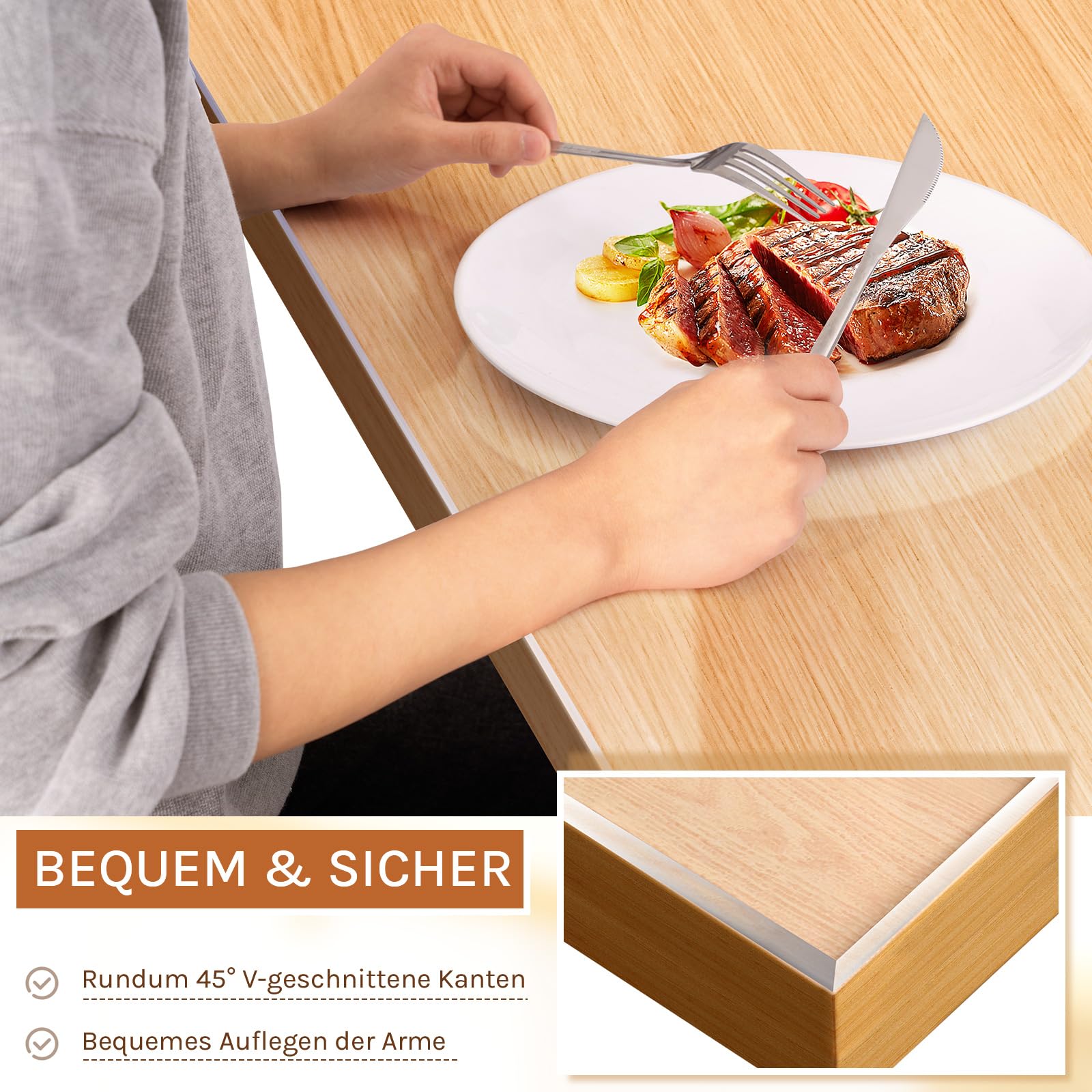 Film de protection pour table WOLTU - PVC transparent - 2 mm - bord biseauté à 45 degrés - 90 x 180 cm