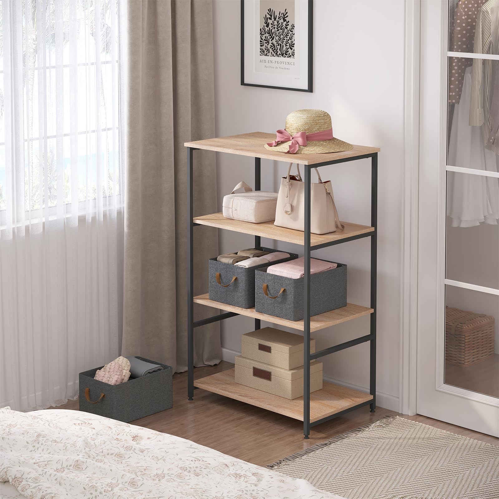Lot de 3 bacs de rangement WOLTU - tissu polyester - pliables avec poignées - gris - 37,5 x 20 x 26 cm