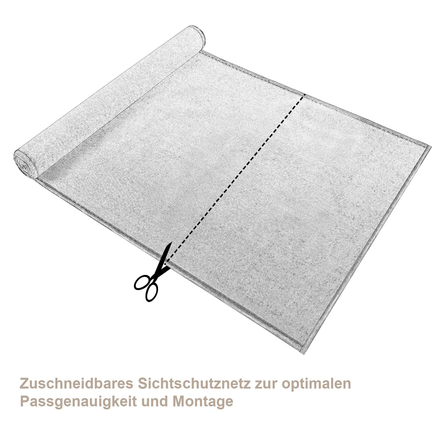 Toile d'ombrage et de protection de l'intimité WOLTU - HDPE 180 g/m² - 1,2 x 20 m - anthracite