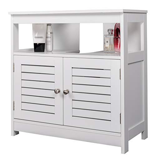 eSituro SBP0023 meuble sous-lavabo - 2 portes - MDF blanc - 60 x 60 x 30 cm - style rustique
