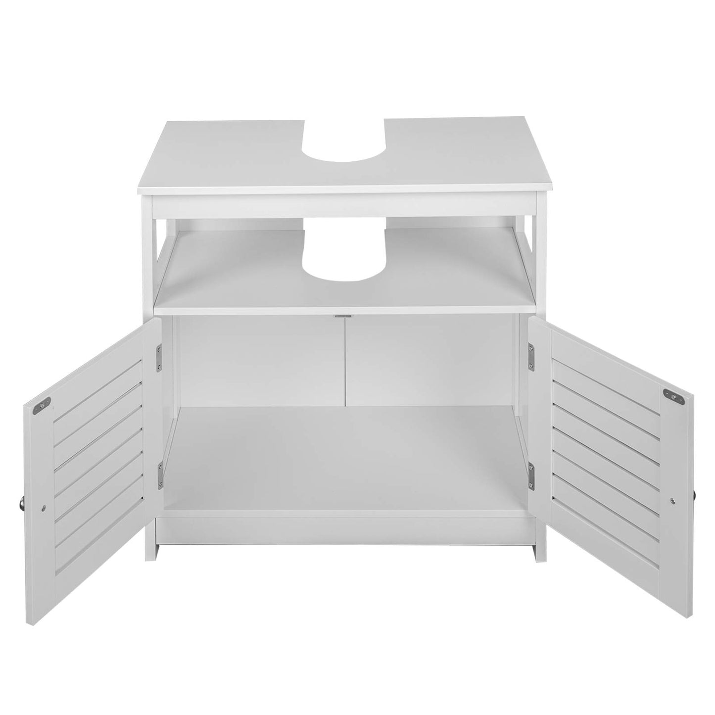 eSituro SBP0023 meuble sous-lavabo - 2 portes - MDF blanc - 60 x 60 x 30 cm - style rustique