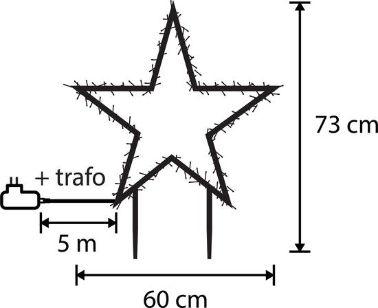 Décoration Noël - Luca Lighting - Piquet de jardin avec 80 LED - H73 x Ø60 cm - RGB