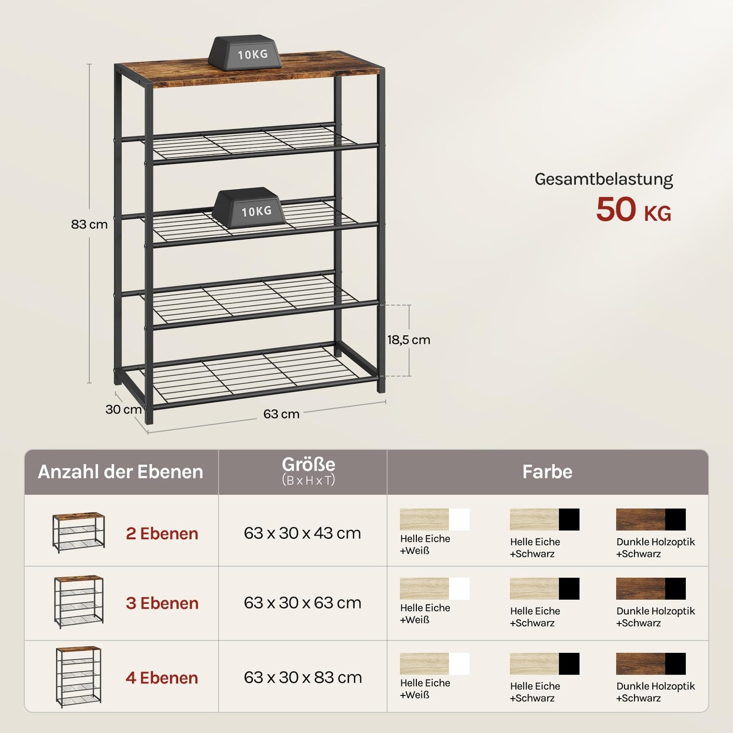WOLTU - banc à chaussures - étagère à chaussures avec assise - 4 étagères - bois et métal - pour environ 12 paires de chaussures