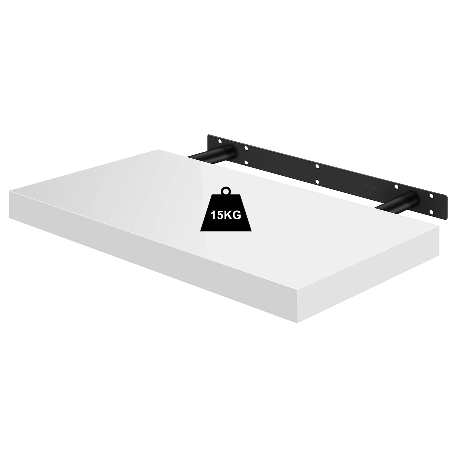 Étagère murale suspendue WOLTU RG9477ws - blanc brillant - 50 x 22,9 x 3,8 cm - étagère murale en bois
