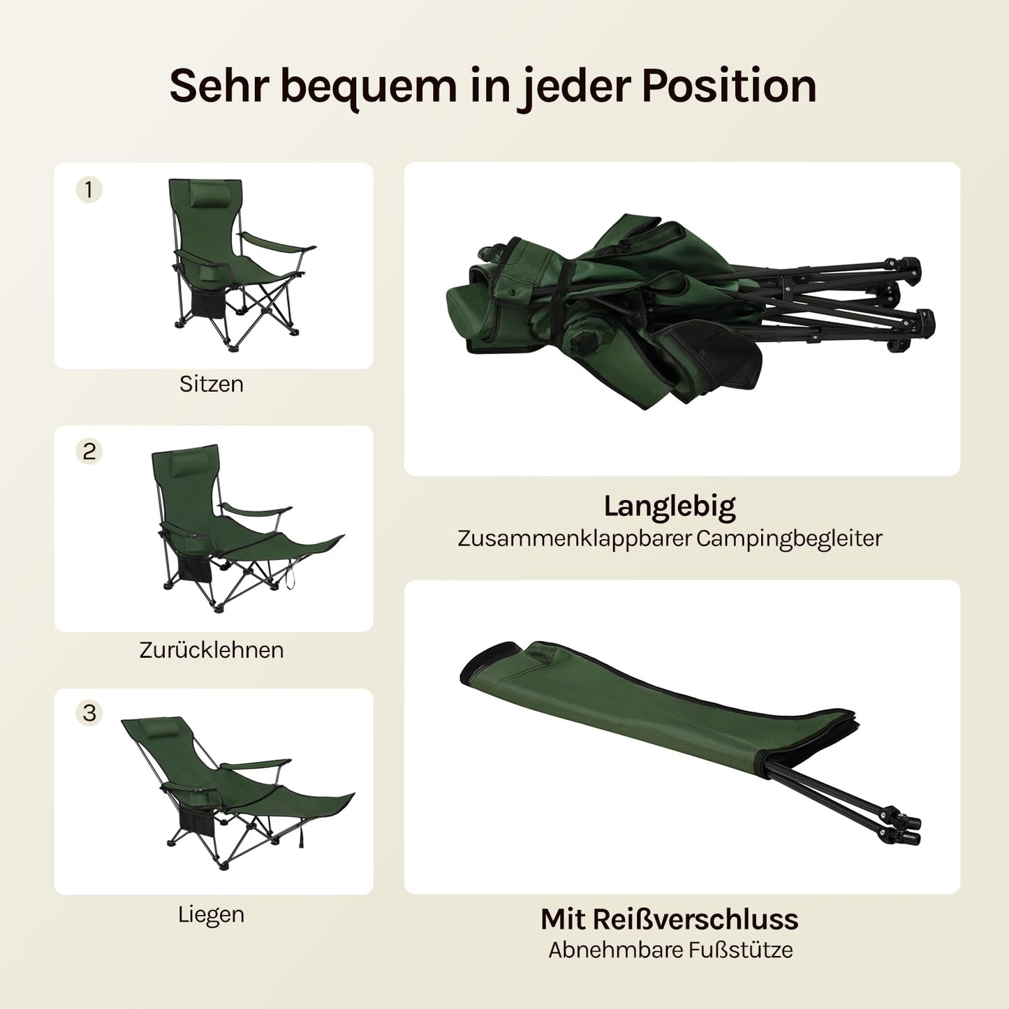 Chaise de camping Woltu - Lot de 2 - Pliable - Repose-pieds - Oxford 600D - Bleu