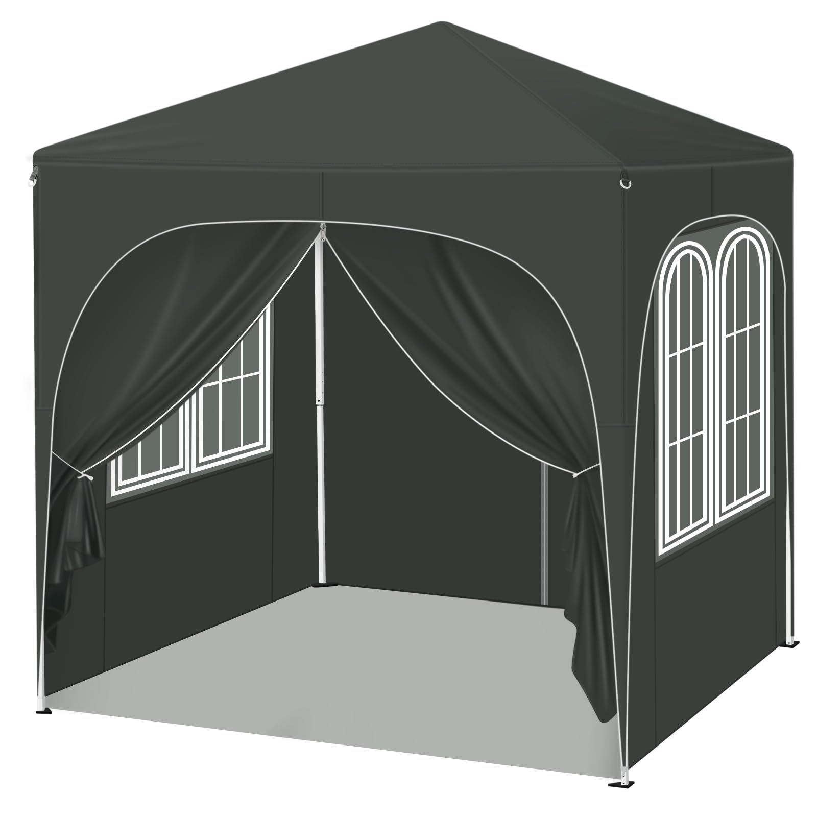 Pavillon pliable WOLTU - 2 x 2 m - avec 4 parois amovibles - protection solaire UPF 50+ - gris