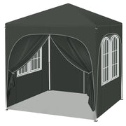 Pavillon pliable WOLTU - 2 x 2 m - avec 4 parois amovibles - protection solaire UPF 50+ - gris