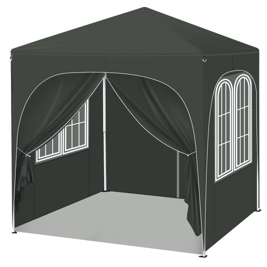 Pavillon pliable WOLTU - 2 x 2 m - avec 4 parois amovibles - protection solaire UPF 50+ - gris