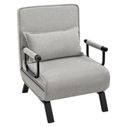 Fauteuil-lit Woltu - 3 en 1 - Dossier réglable - Lin - 65 x 78 x 75 cm - Gris clair