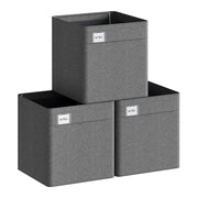 Boîtes de rangement Woltu - Lot de 3 - 29 x 29 x 29 cm - Pliables - Gris foncé