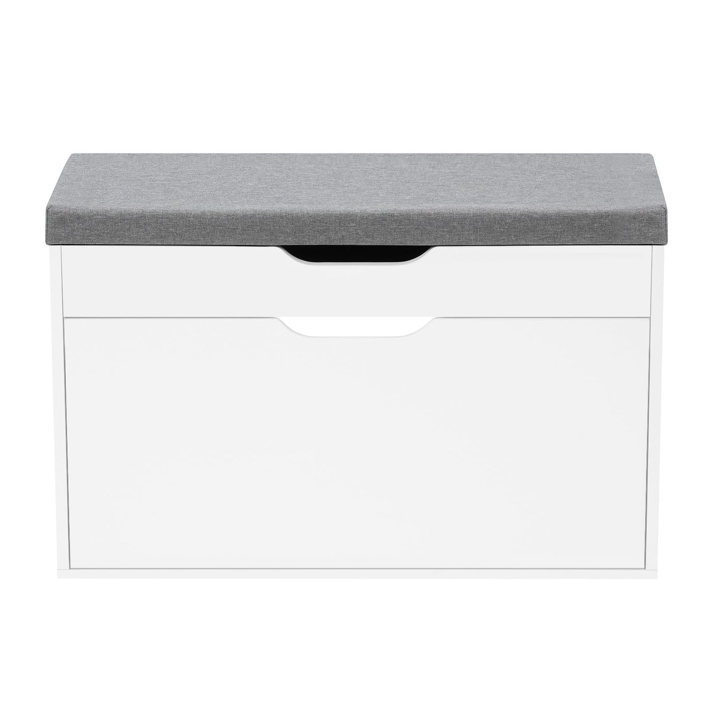 Banc à chaussures Woltu - 80 x 51 x 30 cm - 2 niveaux - Coussin d'assise - Blanc/Gris clair
