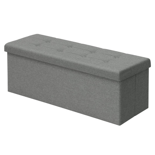 Banc de rangement Woltu - 110 cm - 118 L - Pliable - Gris clair