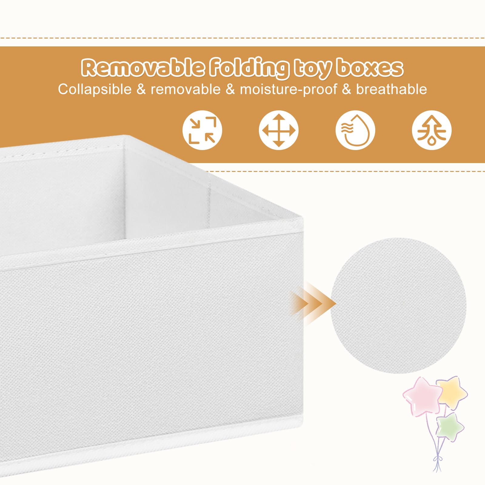Meuble de rangement pour enfants Lestarain - 63 x 60 x 30 cm - 9 bacs - Blanc/Gris