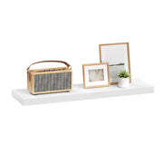 Étagère murale Esituro - 70 x 23 x 3,8 cm - Suspendue - Bois - Blanc