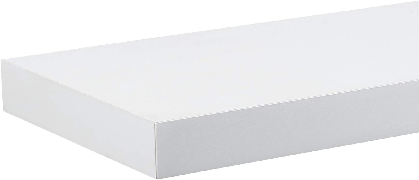 Étagère murale Esituro - 70 x 23 x 3,8 cm - Suspendue - Bois - Blanc
