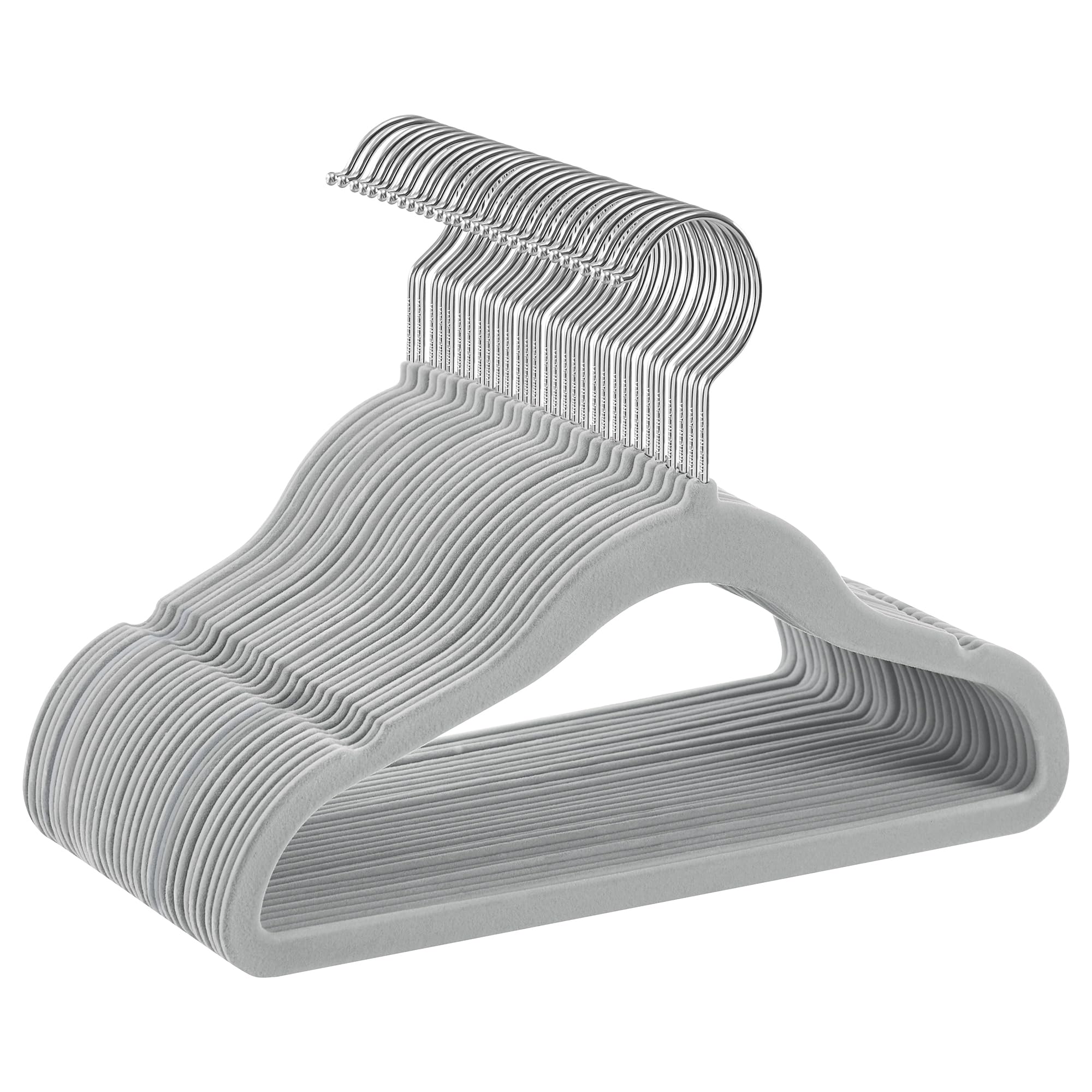 Cintres pour vêtements d'enfants Songmics - 30 pièces - Velours - Antidérapants - Gris tourterelle