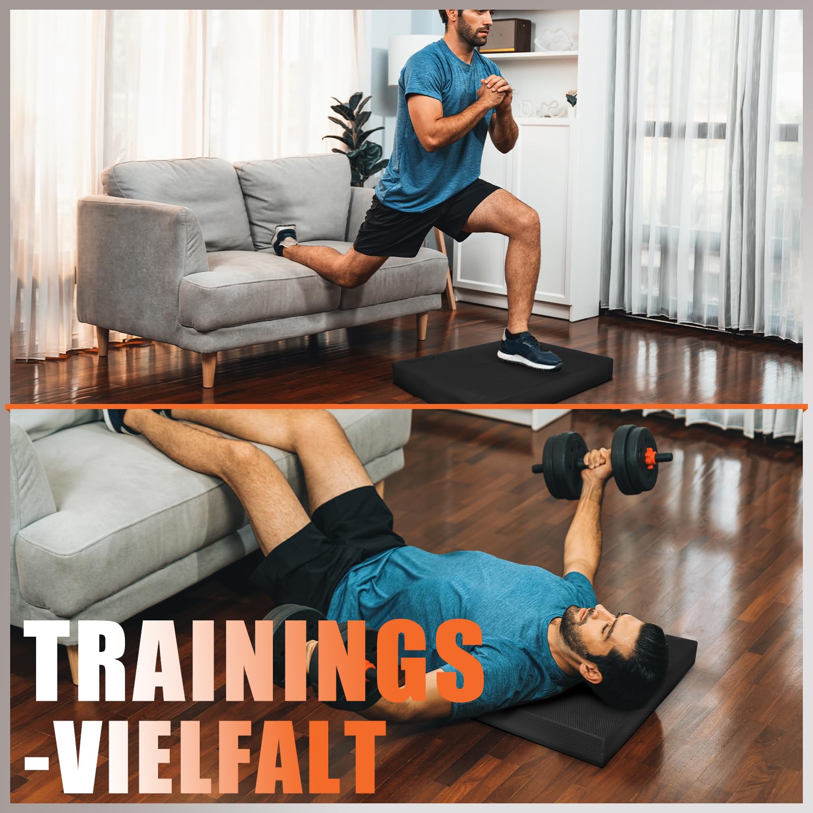 Coussin d'équilibre DH FitLife - XXL - Mousse à mémoire de forme - Noir