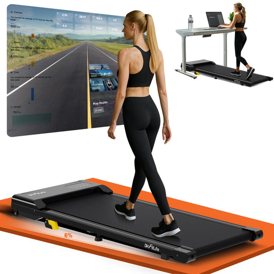 DH FitLife Walking Pad - 2026 - 1 à 6 km/h - Inclinaison de 0 à 6 % - Commande via application