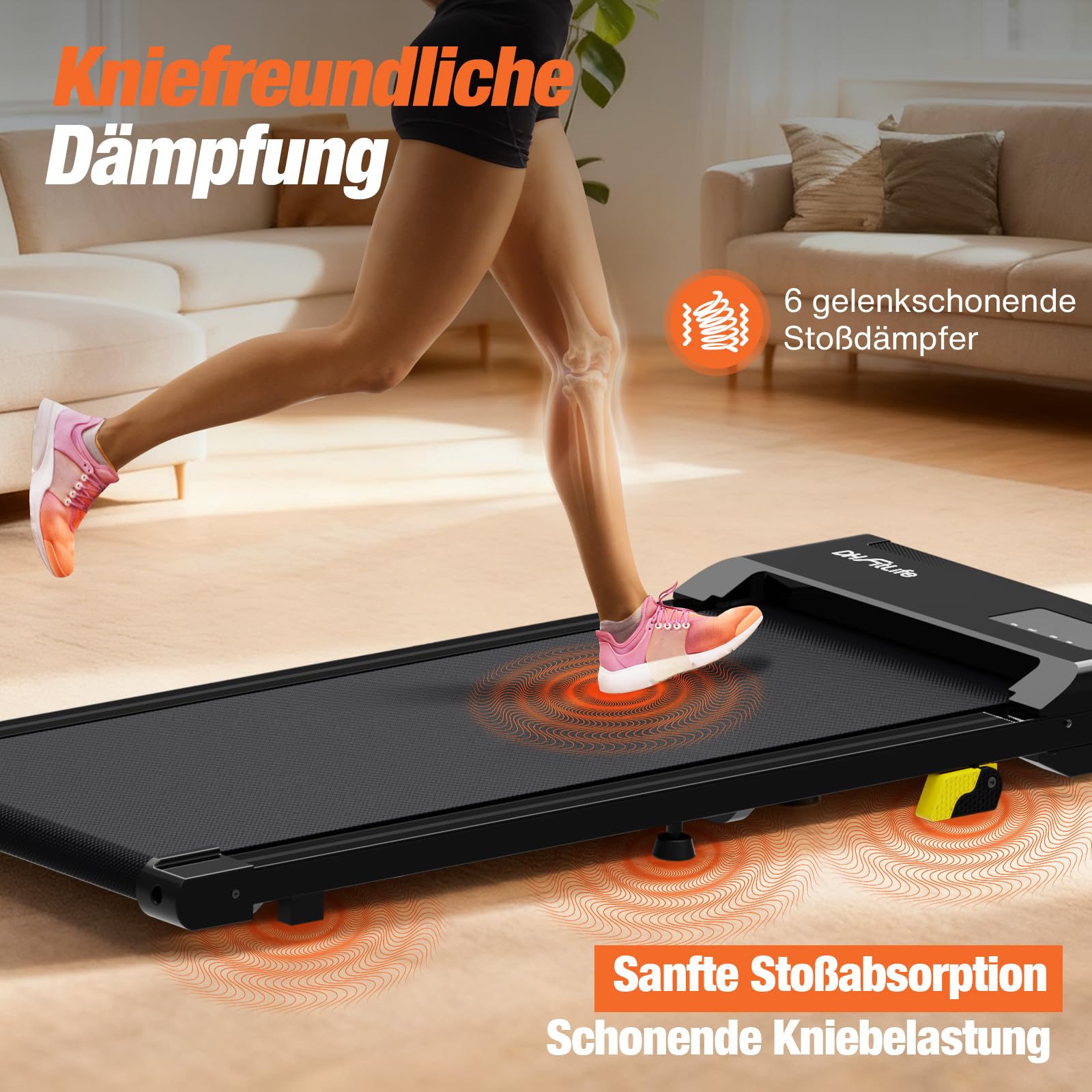 DH FitLife Walking Pad - 2026 - 1 à 6 km/h - Inclinaison de 0 à 6 % - Commande via application