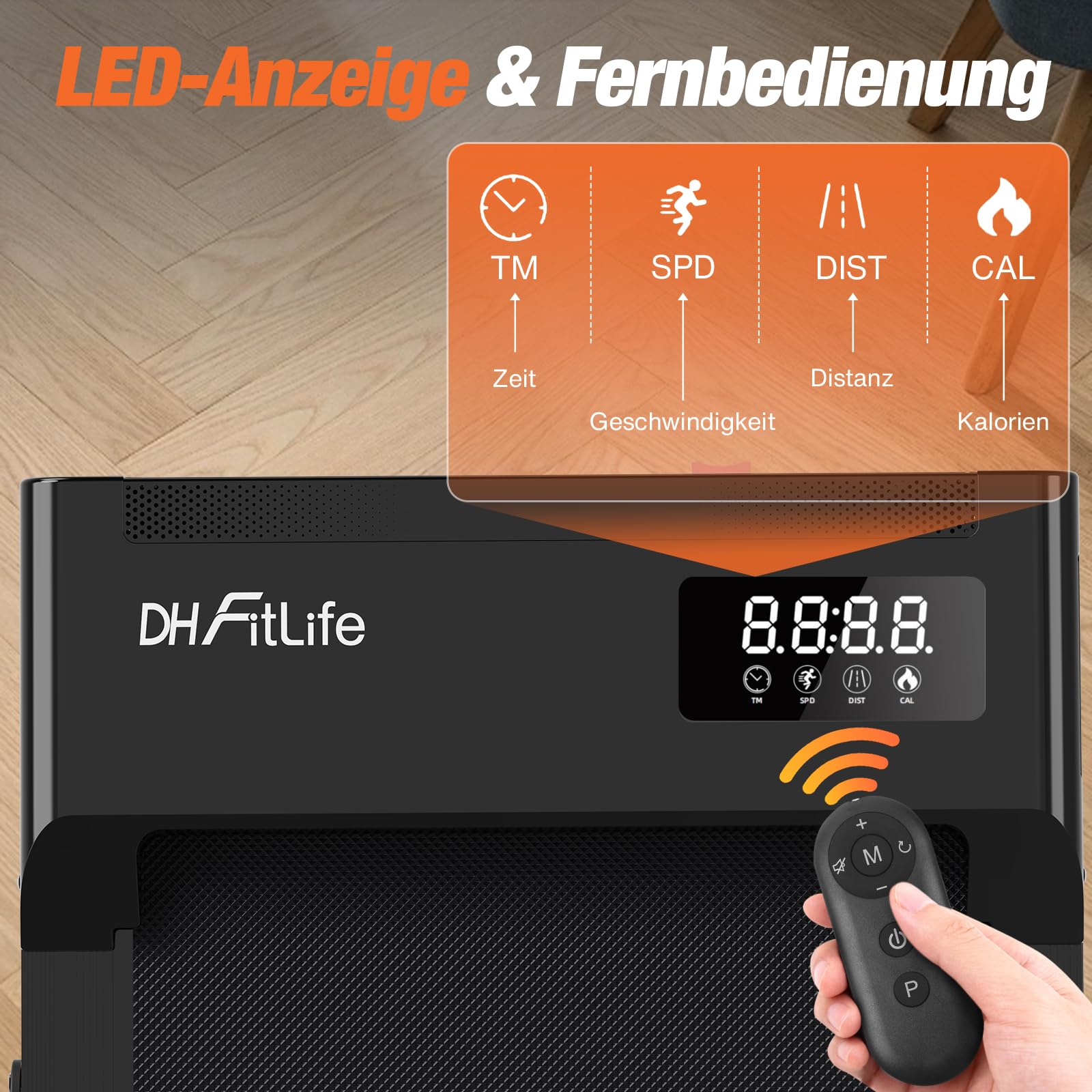 DH FitLife Walking Pad - 2026 - 1 à 6 km/h - Inclinaison de 0 à 6 % - Commande via application