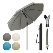 Parasol Woltu - 175 cm - Rond - Réglable - Résistant aux UV - Gris foncé