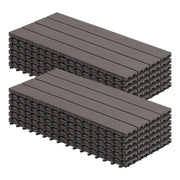 Dalles de terrasse WOLTU en WPC - aspect bois - système d'assemblage par clic - 30 x 60 cm - brun café - 12 pièces (2 m²)