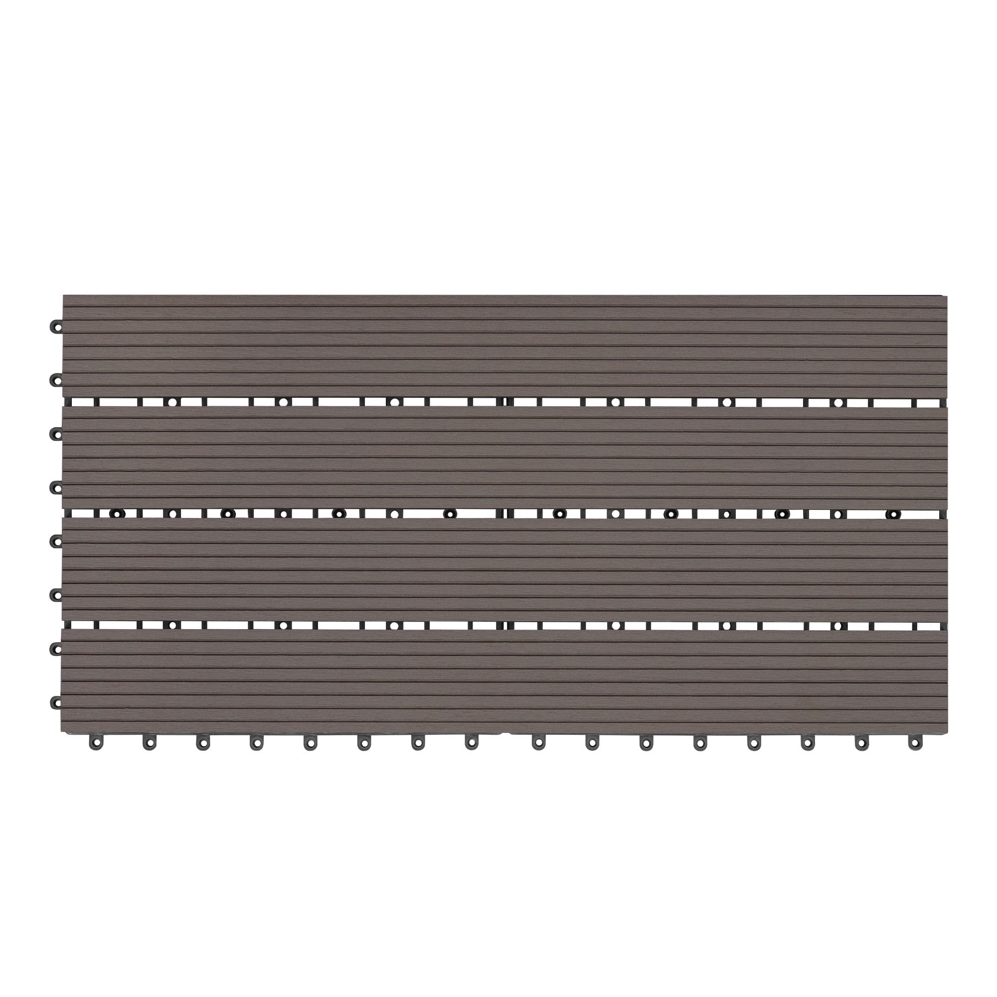 Dalles de terrasse WOLTU en WPC - aspect bois - système d'assemblage par clic - 30 x 60 cm - brun café - 12 pièces (2 m²)