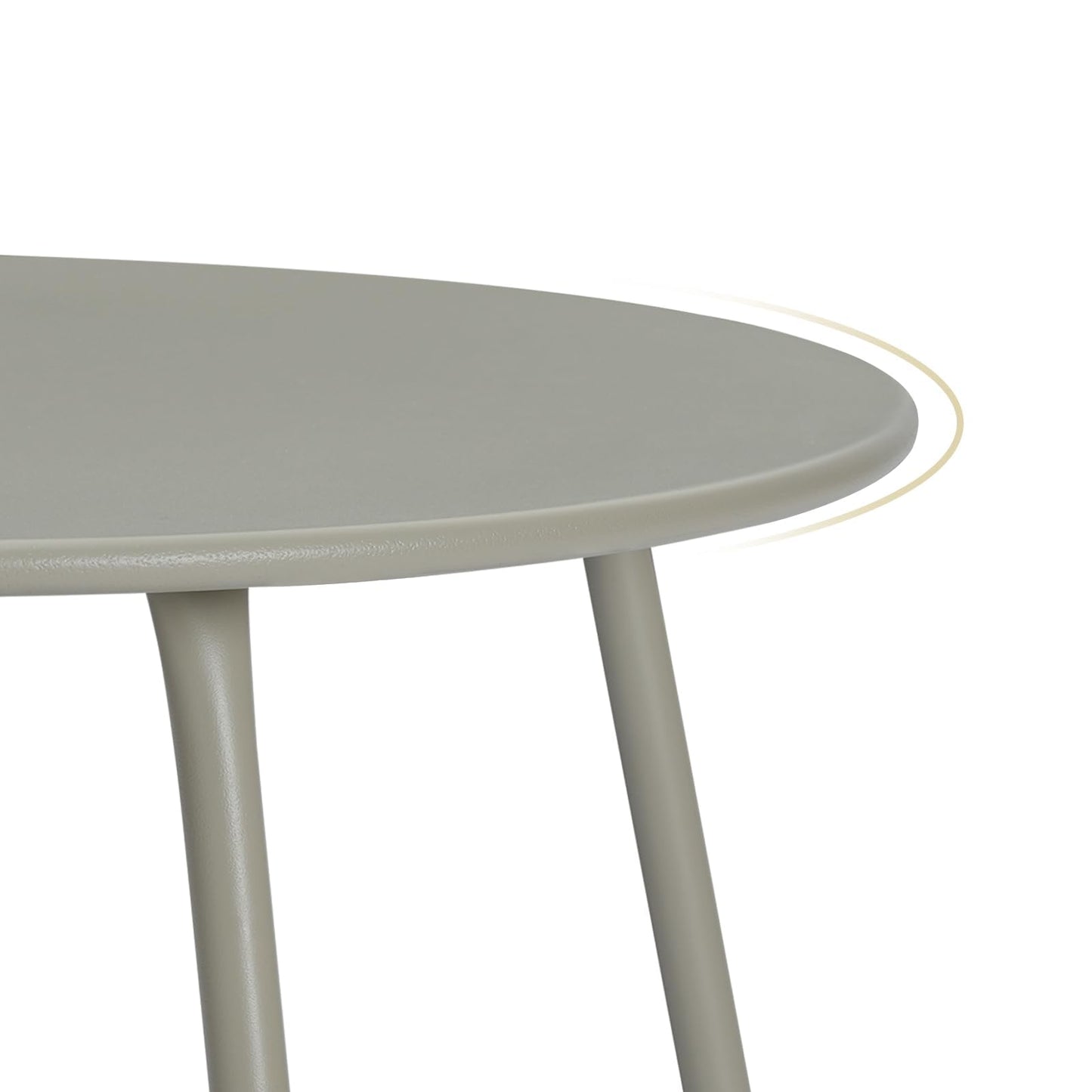 Table d'appoint ronde eSituro - table de balcon et de jardin en métal - grise - diamètre 45 cm - patins réglables