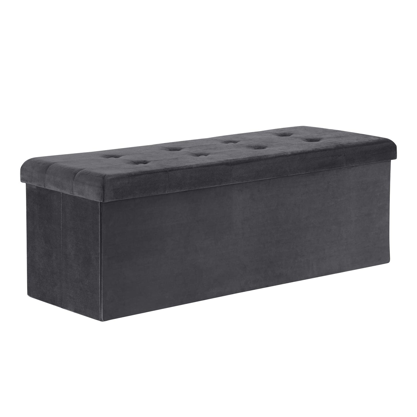 Banc de rangement WOLTU - 110 cm - 118 L de capacité de rangement - pliable - gris velours - capacité de charge 300 kg