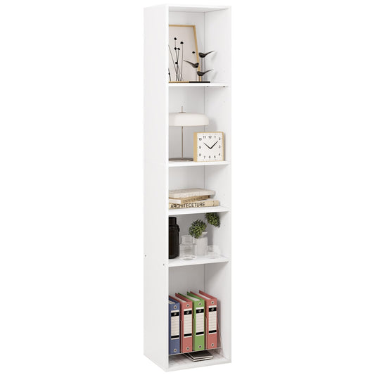 Bibliothèque WOLTU SK034ws - meuble à cubes ouverts avec 5 compartiments - blanc - 30 x 151 x 26 cm