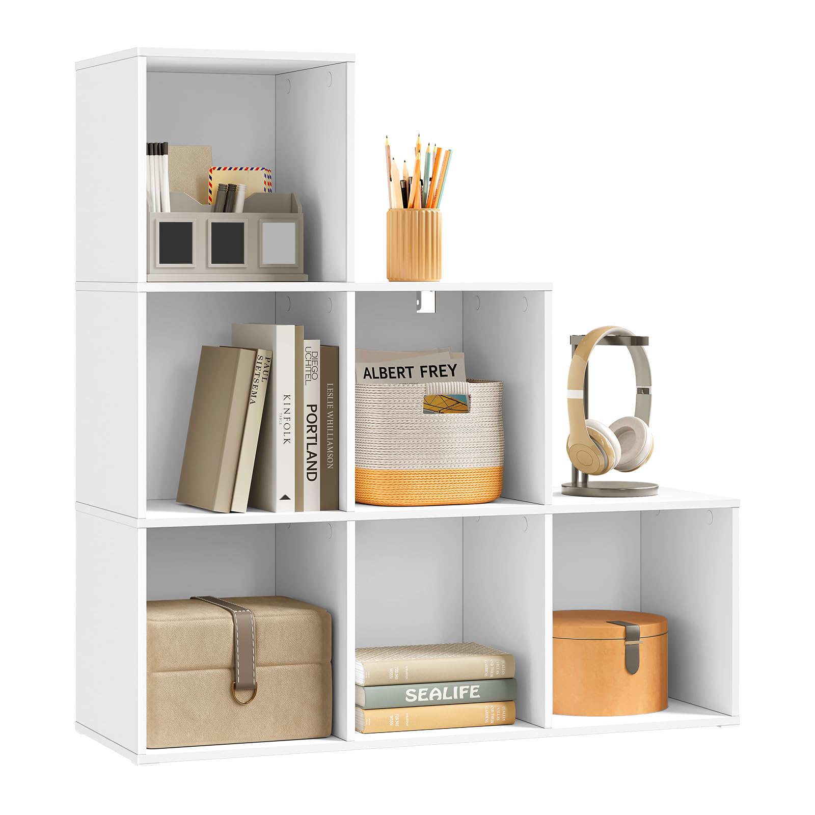 Étagère WOLTU SK061ws - 6 étagères - blanche - 90,5 x 90,5 x 30 cm