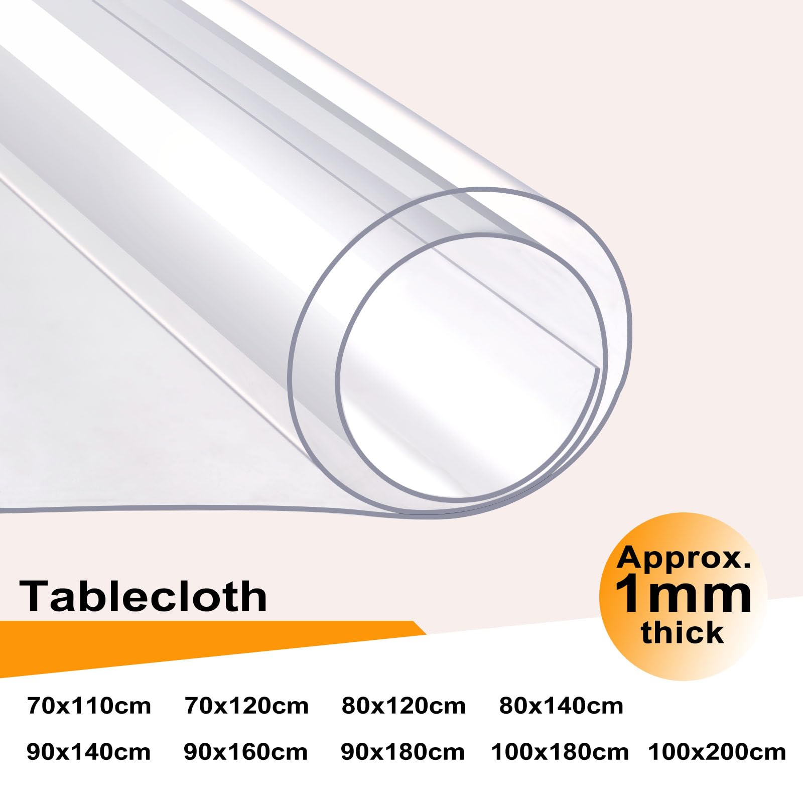 Film de protection transparent pour table WOLTU - PVC brillant - épaisseur 1 mm - 100 x 180 cm