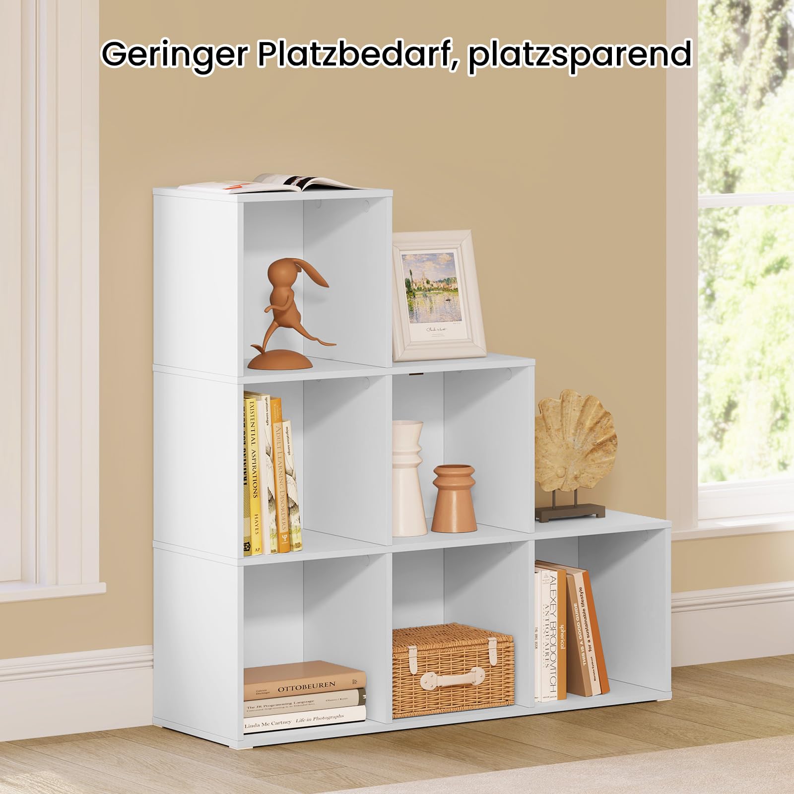 Étagère WOLTU SK061ws - 6 étagères - blanche - 90,5 x 90,5 x 30 cm