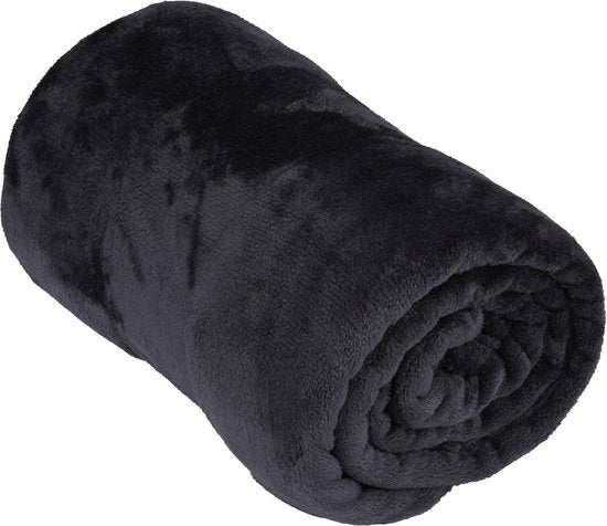 Arti Casa Couverture polaire 150 x 200 cm - Plaid - Super doux - Noir